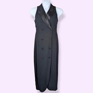 Vintage Liz Claiborne Fitted Black Tuxedo Dress
